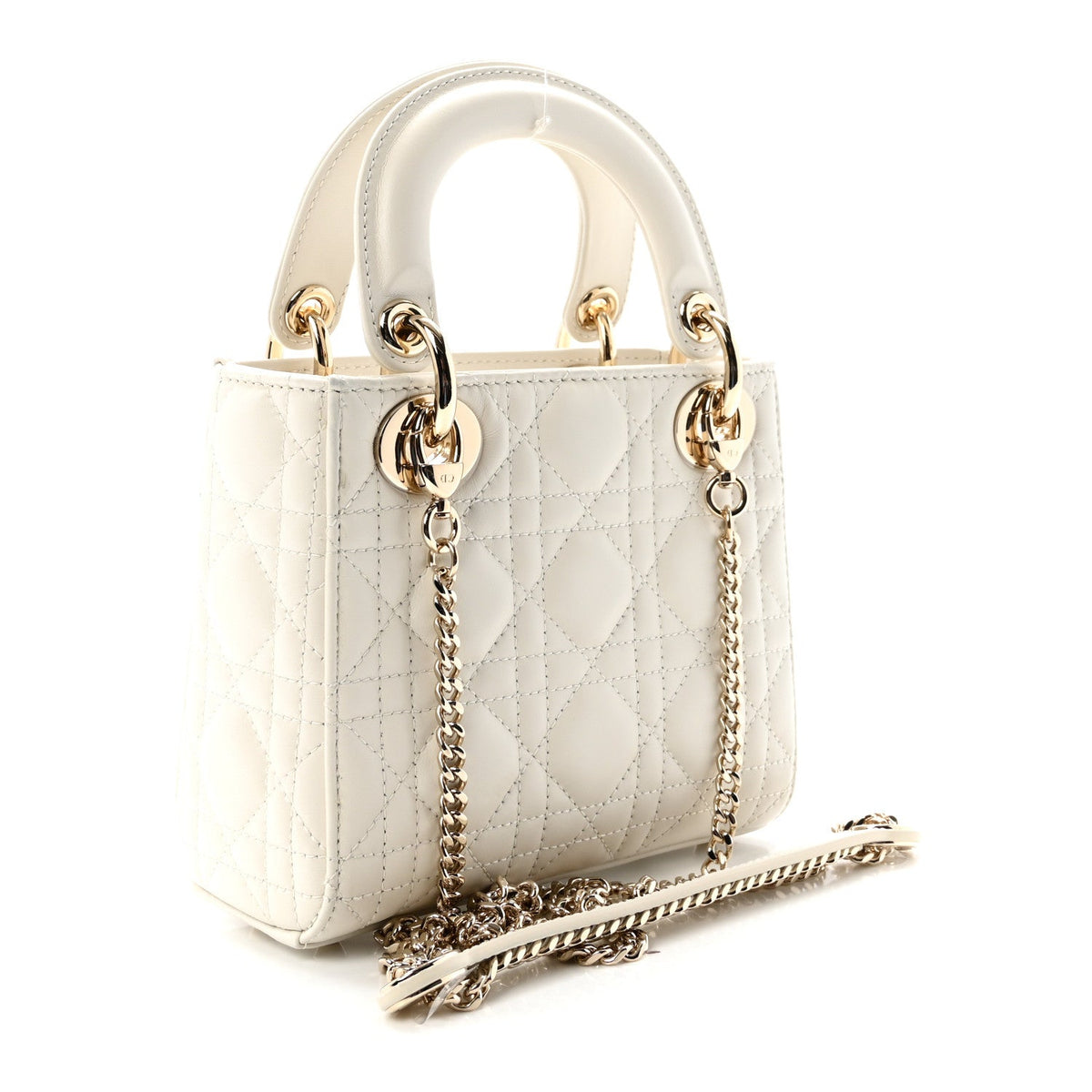 Lambskin Cannage Mini Lady Dior Latte wholesalehk.shop