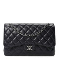 Lambskin Quilted Jumbo Double Flap Navy wholesalehk.shop