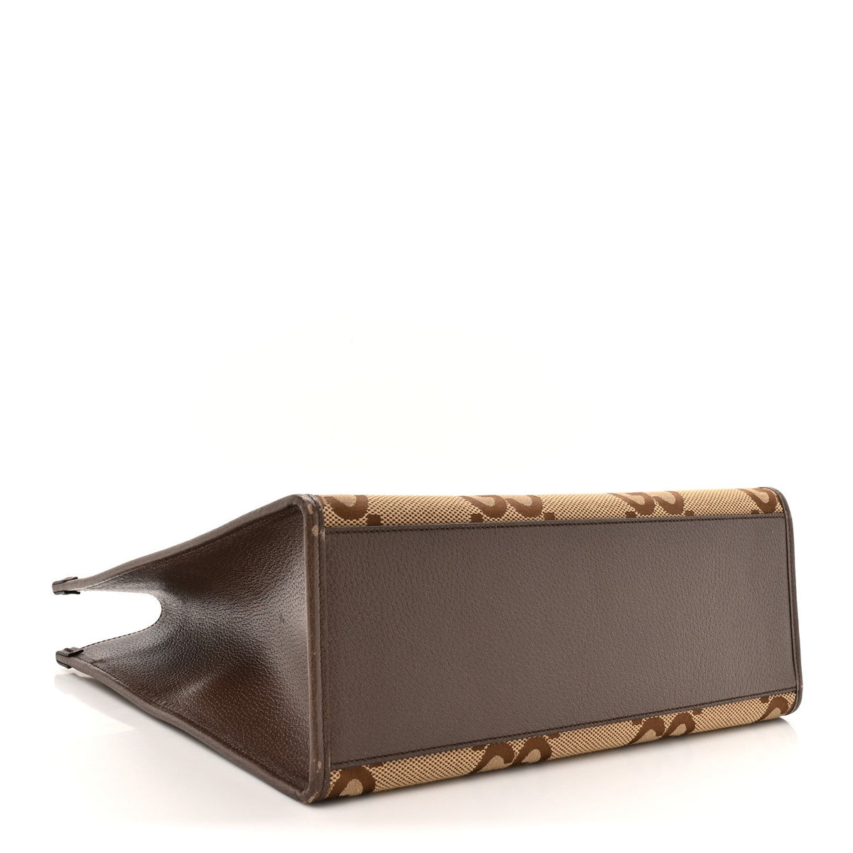Monogram Jumbo GG Textured Dollar Calfskin Web Tote Bag Camel Ebony New Acero wholesalehk.shop