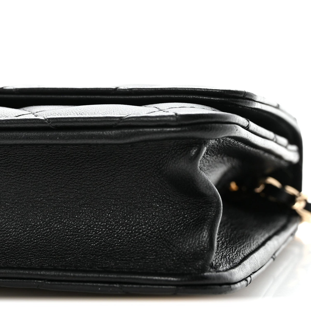 Lambskin Quilted Trendy CC Wallet On Chain WOC Black wholesalehk.shop