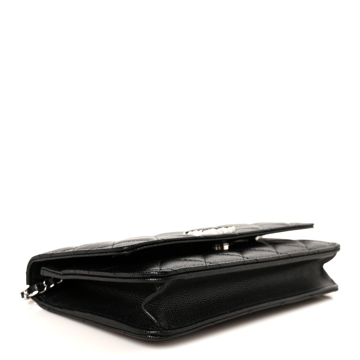 Caviar Quilted Chanel 19 Wallet On Chain WOC Black White wholesalehk.shop