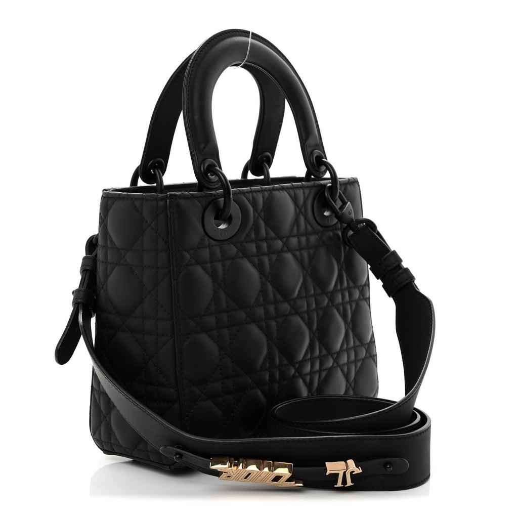Ultra Matte Calfskin Cannage Small My ABCDior Lady Dior Black wholesalehk.shop