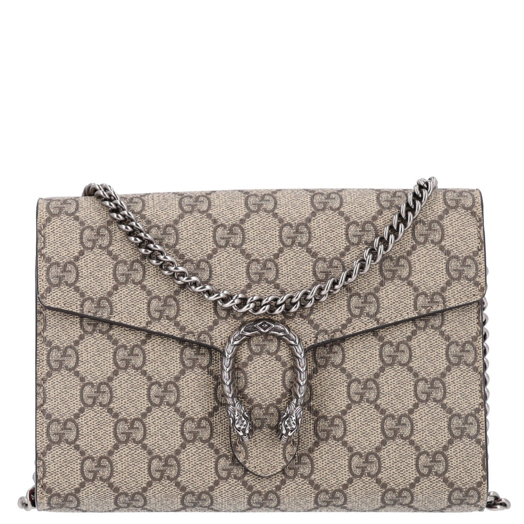 GG Supreme Monogram Mini Dionysus Chain Wallet Beige Vulcanic Red wholesalehk.shop