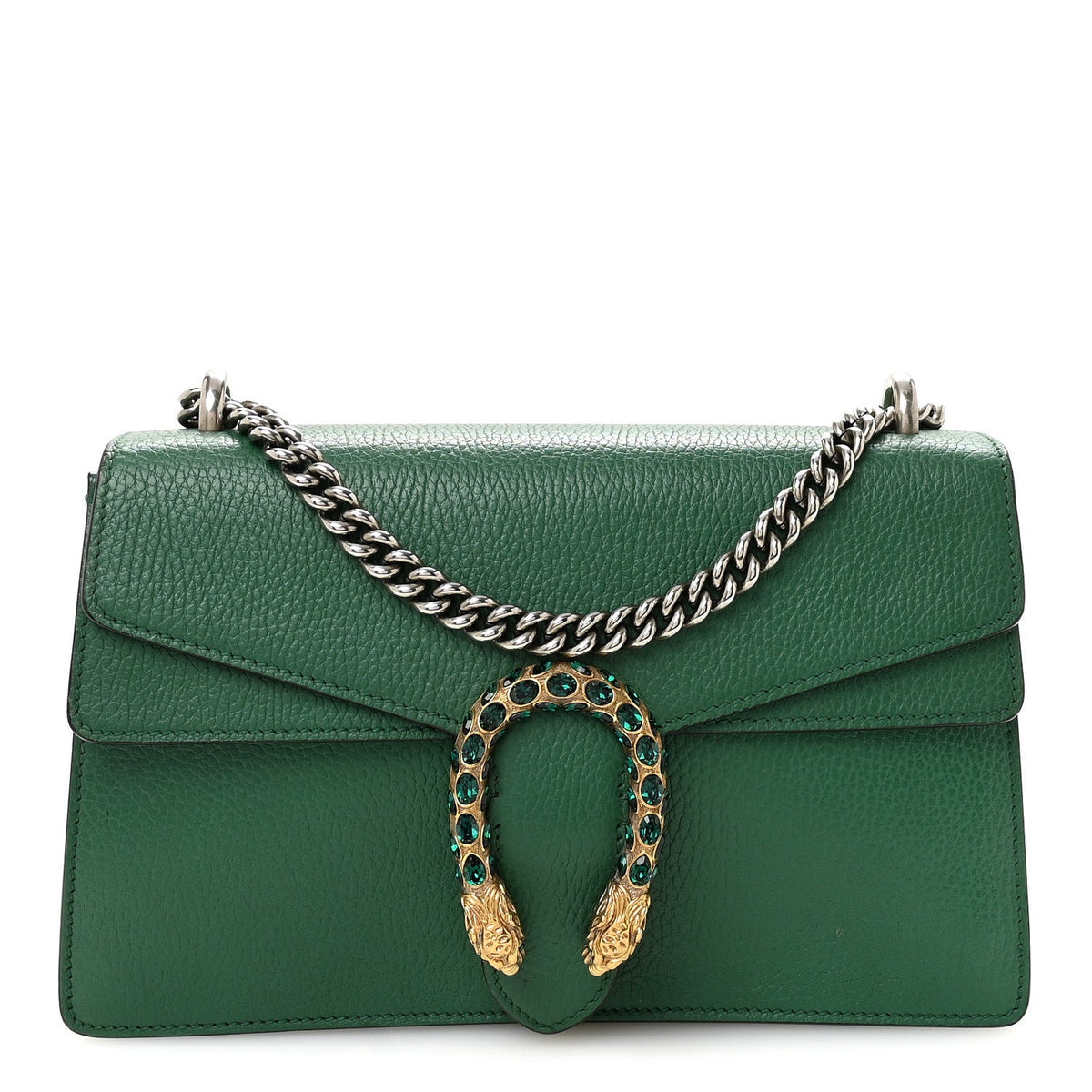 Pebbled Calfskin Small Dionysus Shoulder Bag Emerald wholesalehk.shop