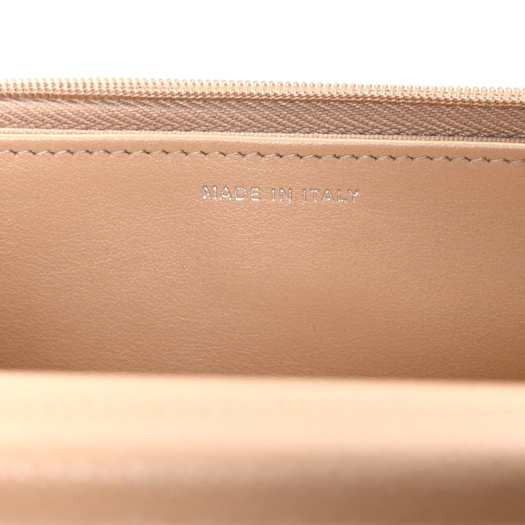 Caviar Quilted Wallet on Chain WOC Beige wholesalehk.shop