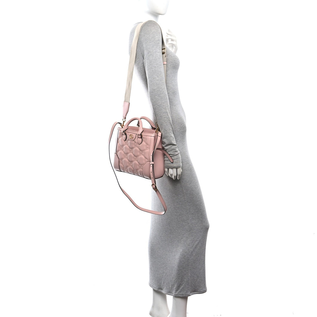 Calfskin GG Matelasse Mini Top Handle Bag Perfect Pink wholesalehk.shop