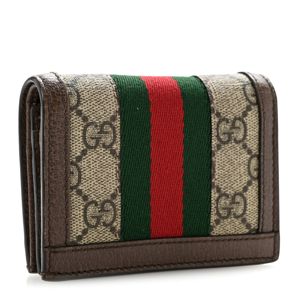 GG Supreme Monogram Web Ophidia Card Case Beige New Acero wholesalehk.shop