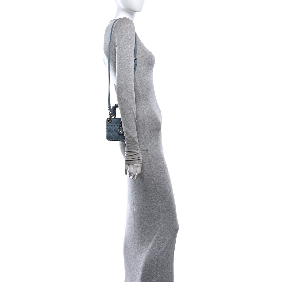 Lambskin Cannage Micro Lady Dior Cloud Blue wholesalehk.shop