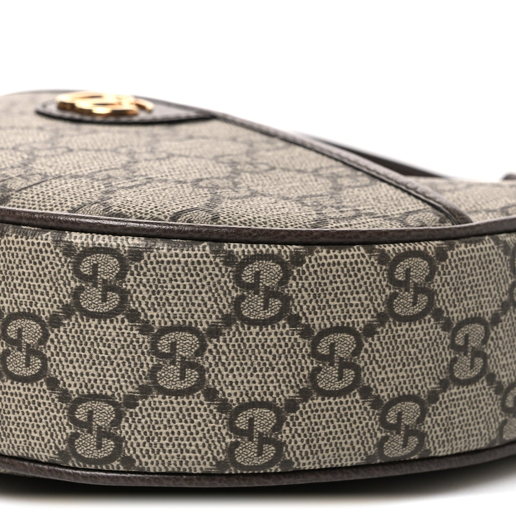 GG Supreme Monogram Textured Dollar Calfskin Small Ophidia Shoulder Bag Beige Ebony New Acero wholesalehk.shop