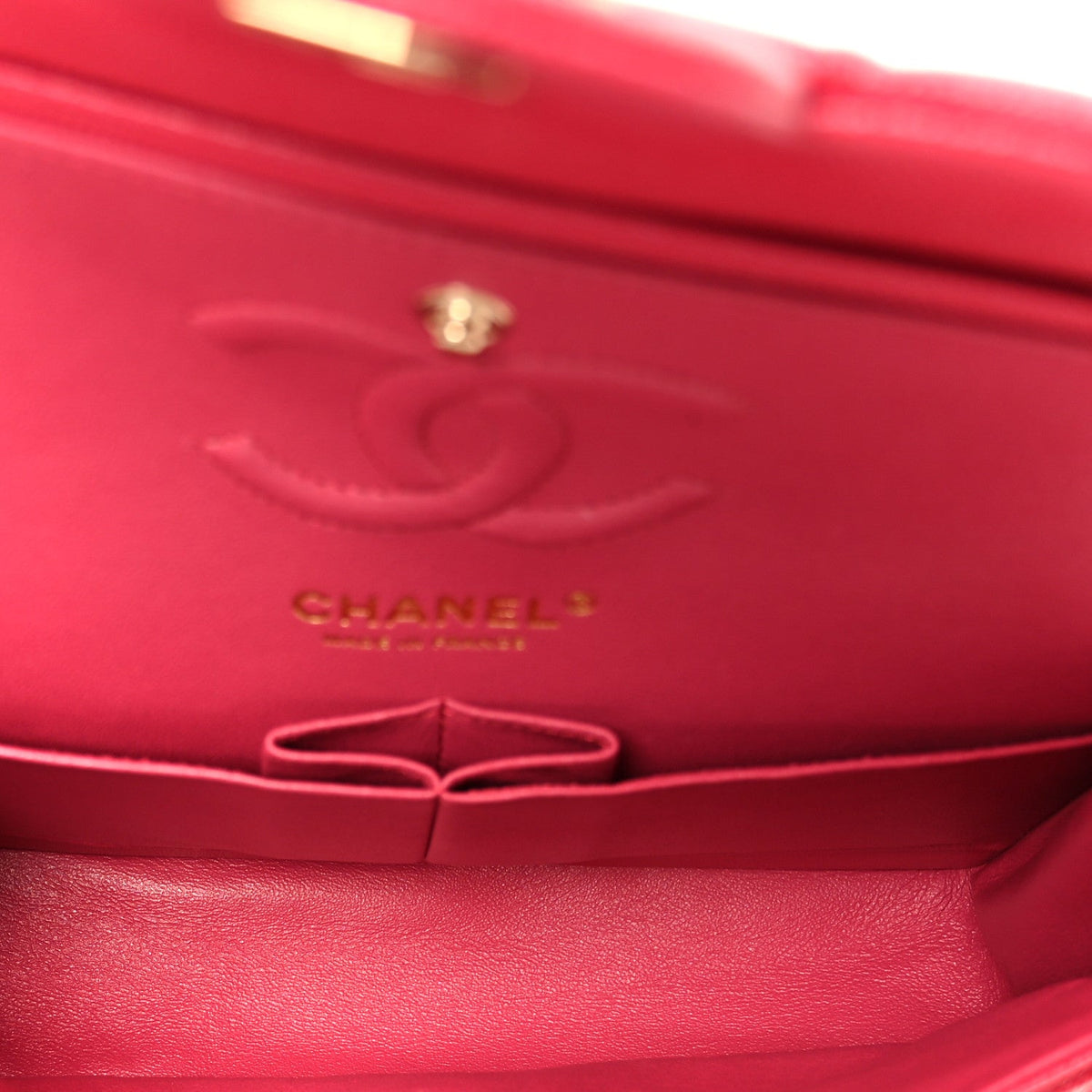 Caviar Quilted Small Double Flap Dark Pink wholesalehk.shop