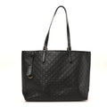 GG Calfskin Embossed Emblem Large Tote Bag Black wholesalehk.shop