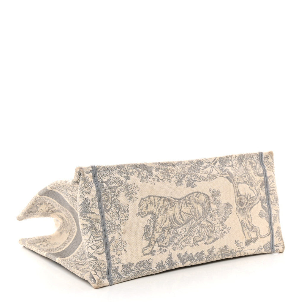 Canvas Embroidered Medium Dioriviera Toile De Jouy Book Tote Gray £¨ Direct shipment via from wholesalehk.shop