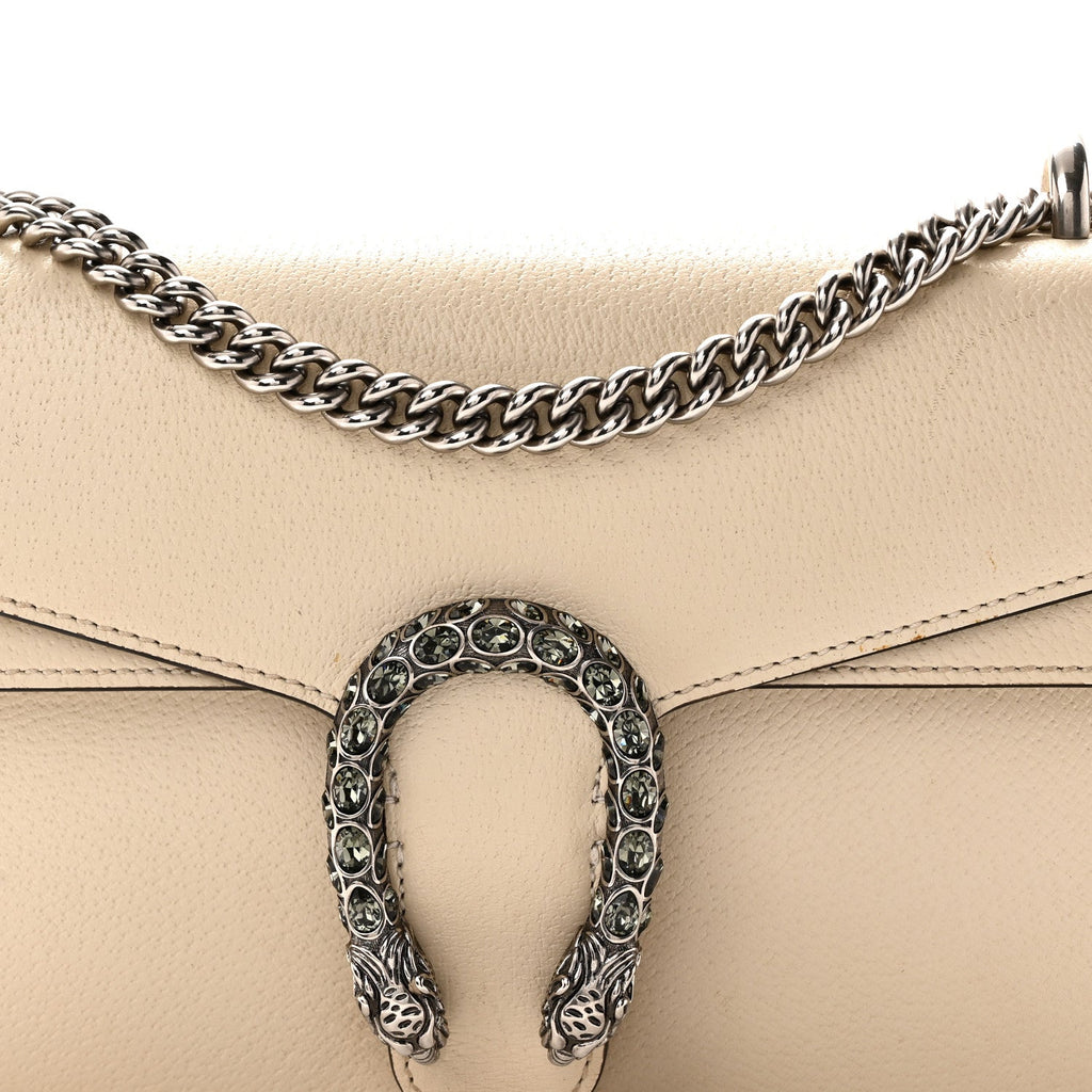 Textured Calfskin Crystal Small Dionysus Shoulder Bag Mystic White wholesalehk.shop
