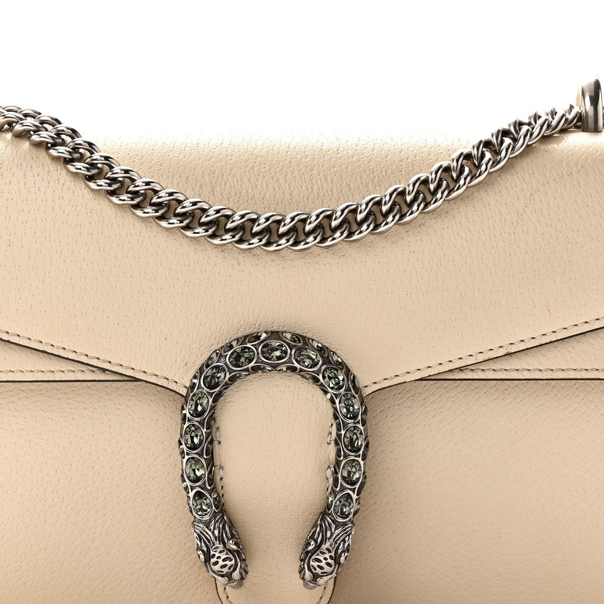 Textured Calfskin Crystal Small Dionysus Shoulder Bag Mystic White wholesalehk.shop