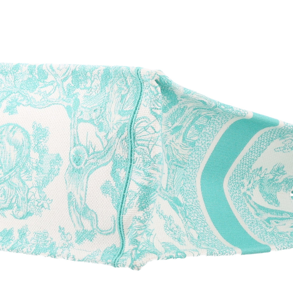 Canvas Embroidered Medium Dioriviera Toile De Jouy Book Tote Aquamarina £¨ Direct shipment via from wholesalehk.shop