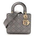 Metallic Lambskin Cannage Small My ABCDior Lady Dior Dark Silver wholesalehk.shop