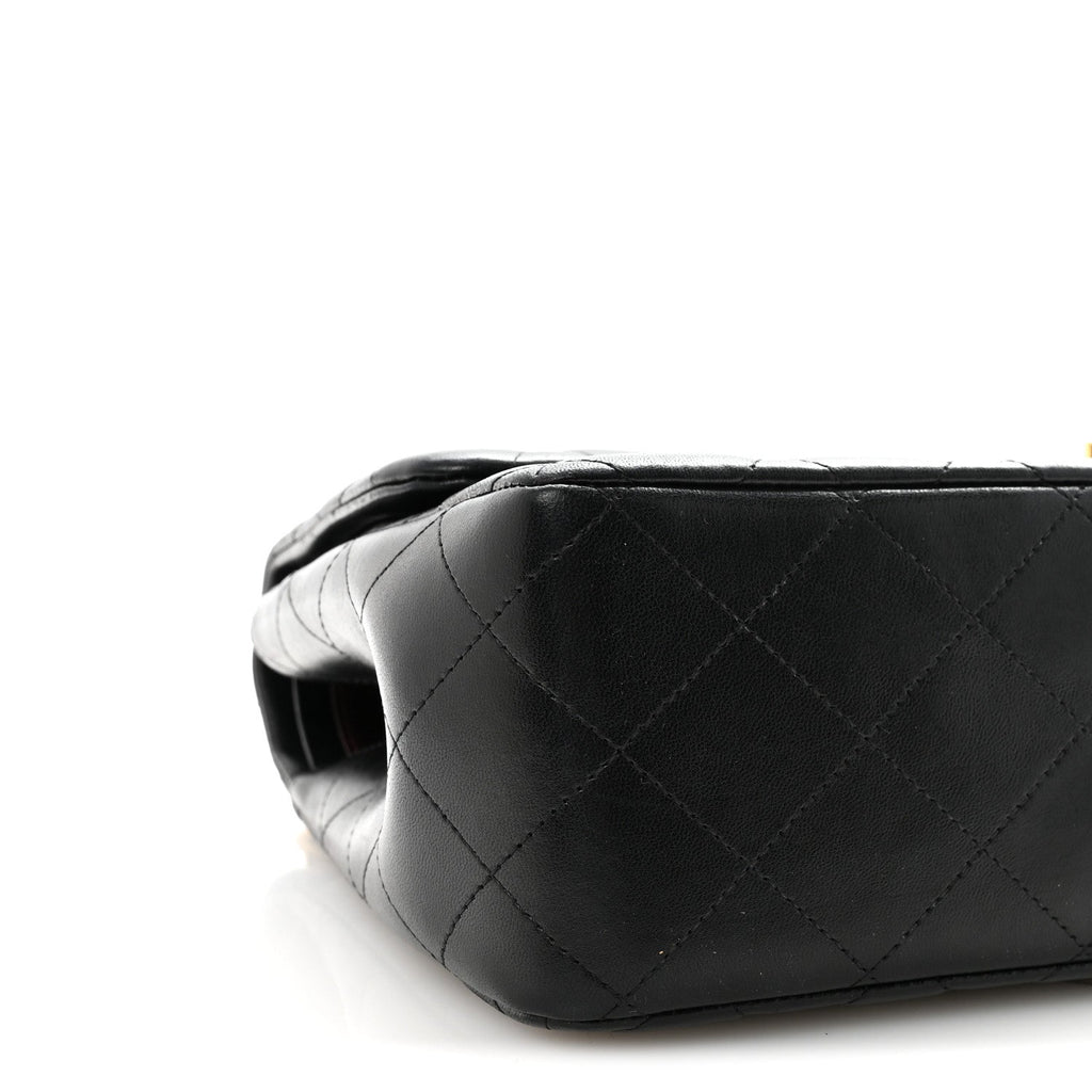 Lambskin Quilted Jumbo Double Flap Black wholesalehk.shop