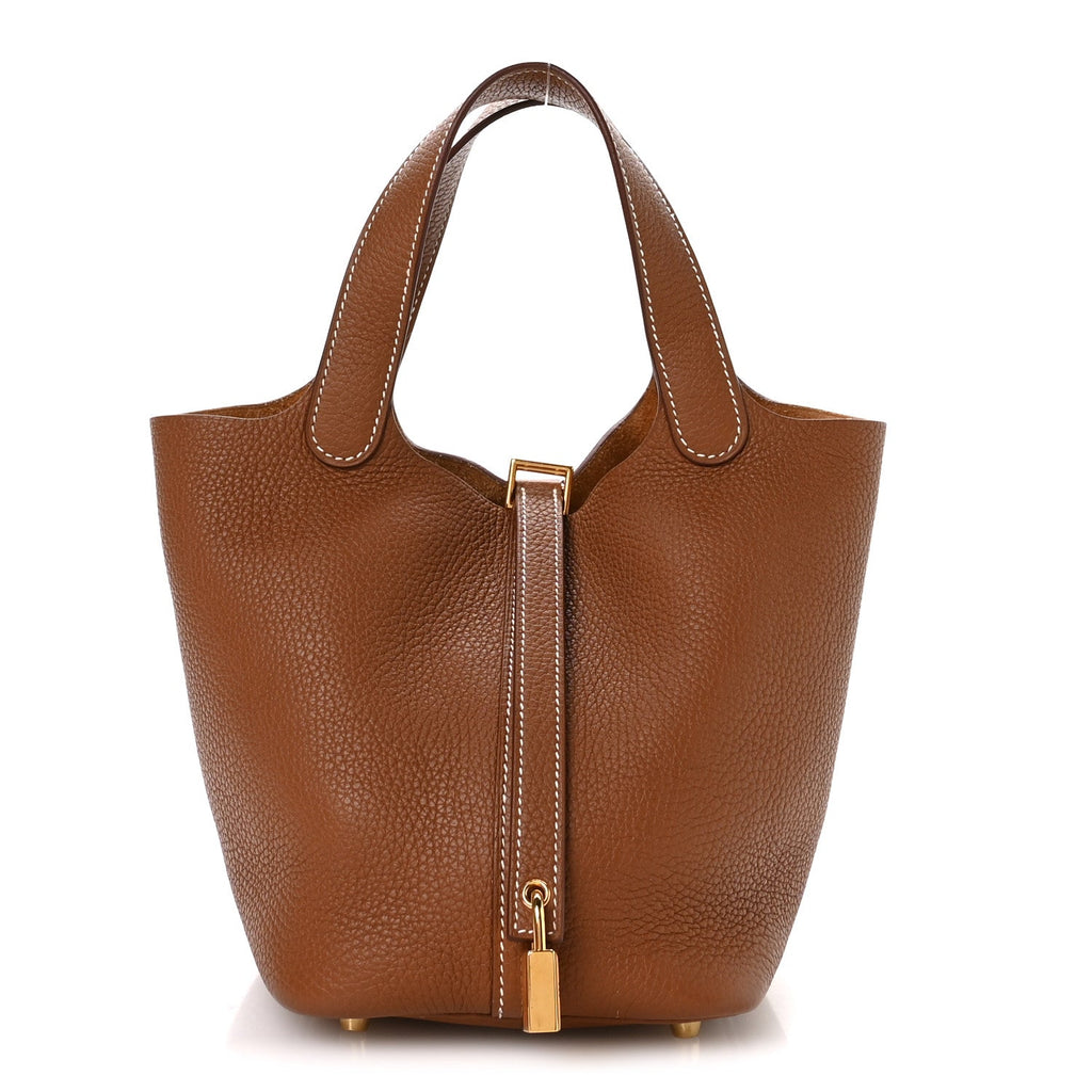 Taurillon Clemence Picotin Lock 18 PM Gold £¨ Direct shipment via from wholesalehk.shop