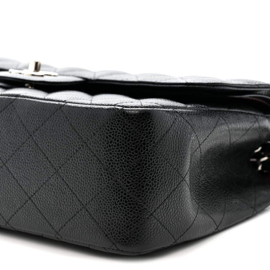 Caviar Quilted Jumbo Double Flap Black wholesalehk.shop