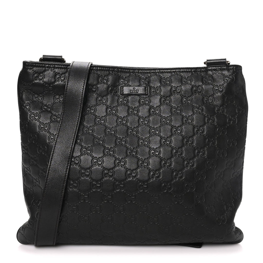 Guccissima Medium Flat Messenger Bag Black £¨ Direct shipment via from wholesalehk.shop
