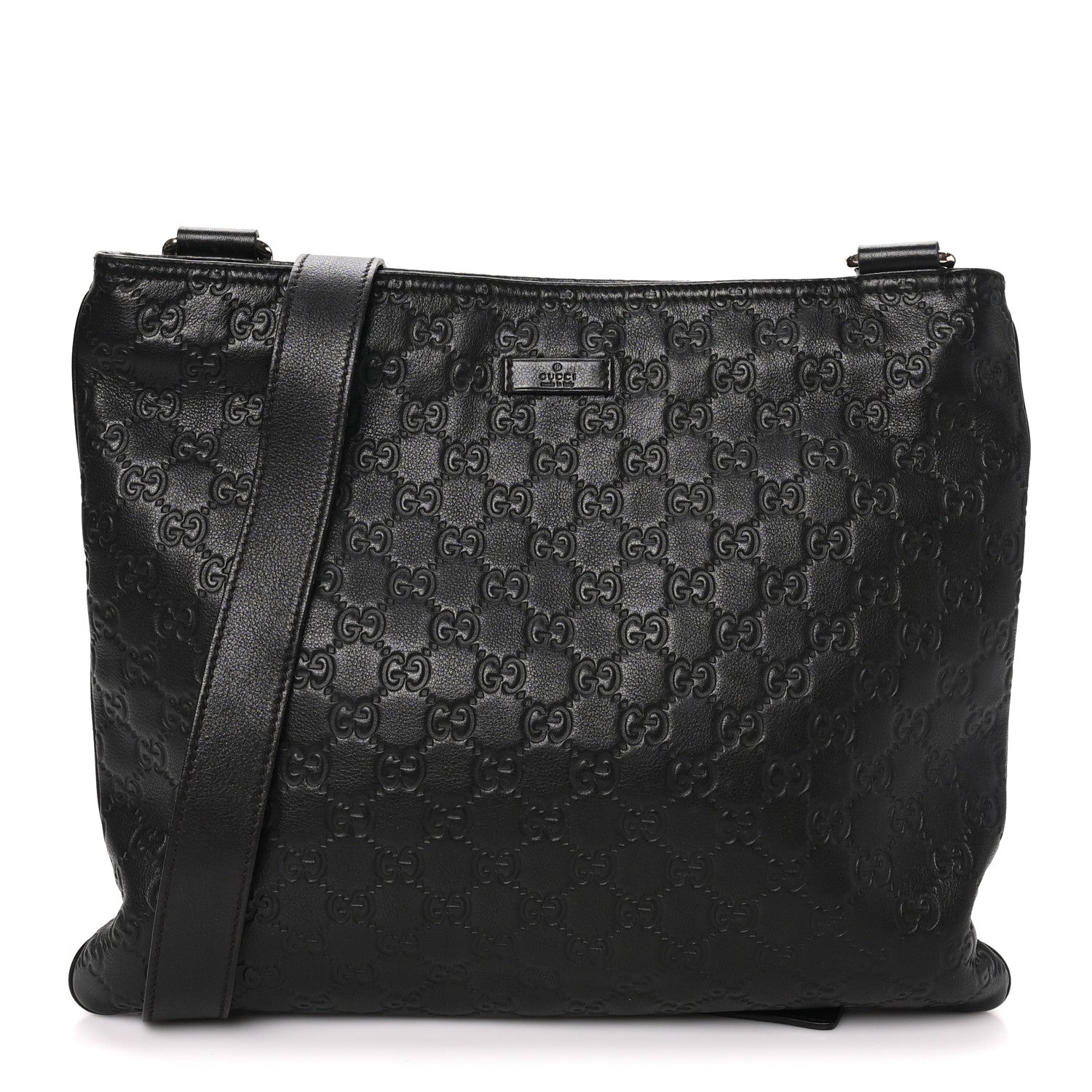 Guccissima Medium Flat Messenger Bag Black £¨ Direct shipment via from wholesalehk.shop