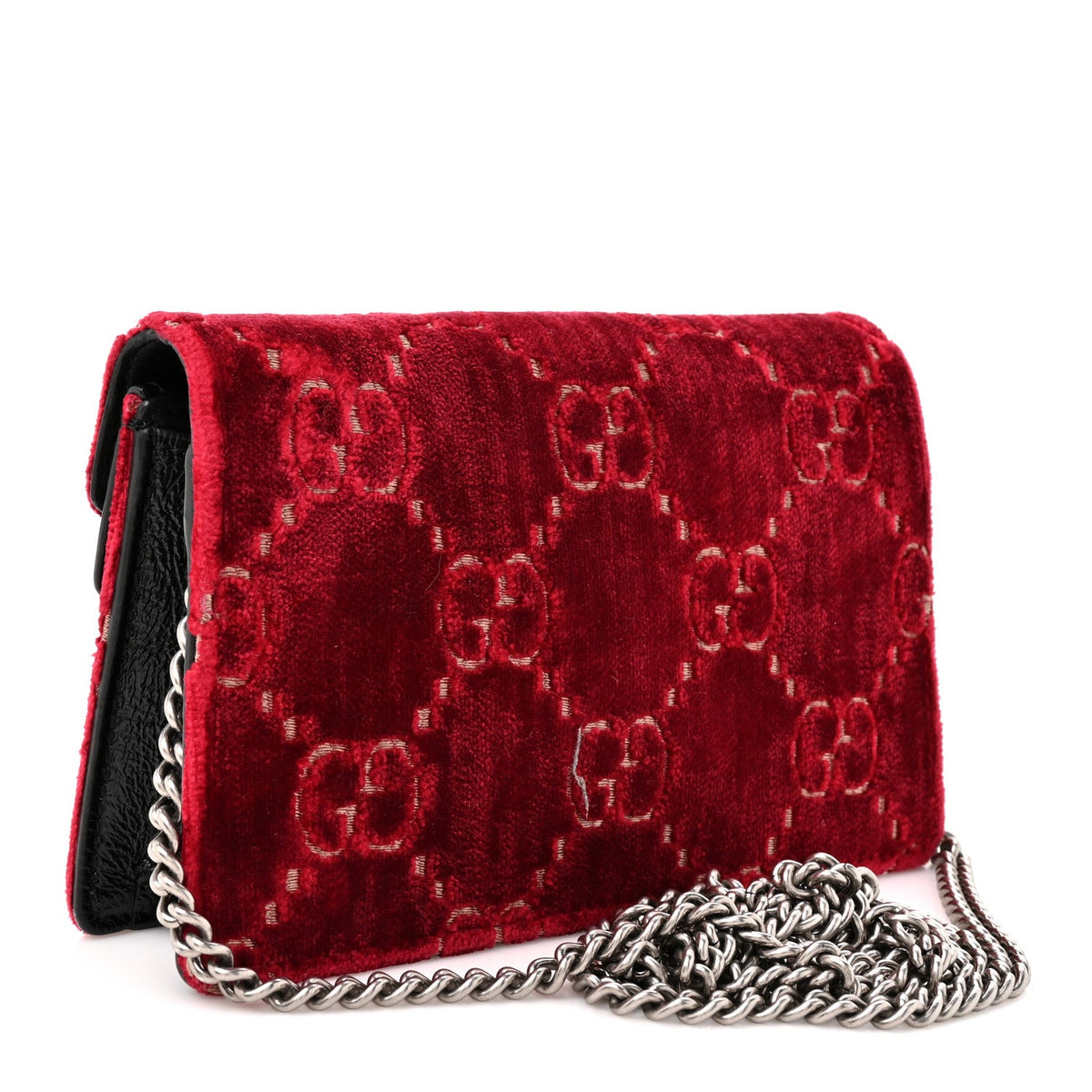 Velvet GG Monogram Super Mini Dionysus Shoulder Bag Red Cipria Black wholesalehk.shop