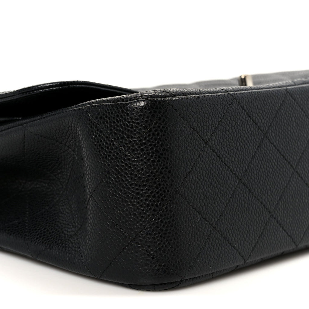 Caviar Quilted Jumbo Double Flap Black wholesalehk.shop