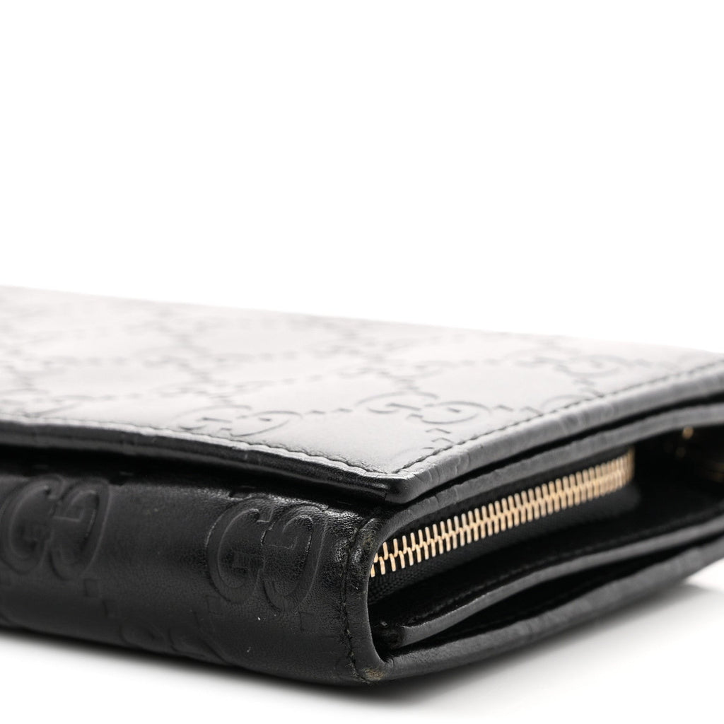 Guccissima Margaux Calfskin Metal Bar Chain Wallet Black £¨ Direct shipment via from wholesalehk.shop
