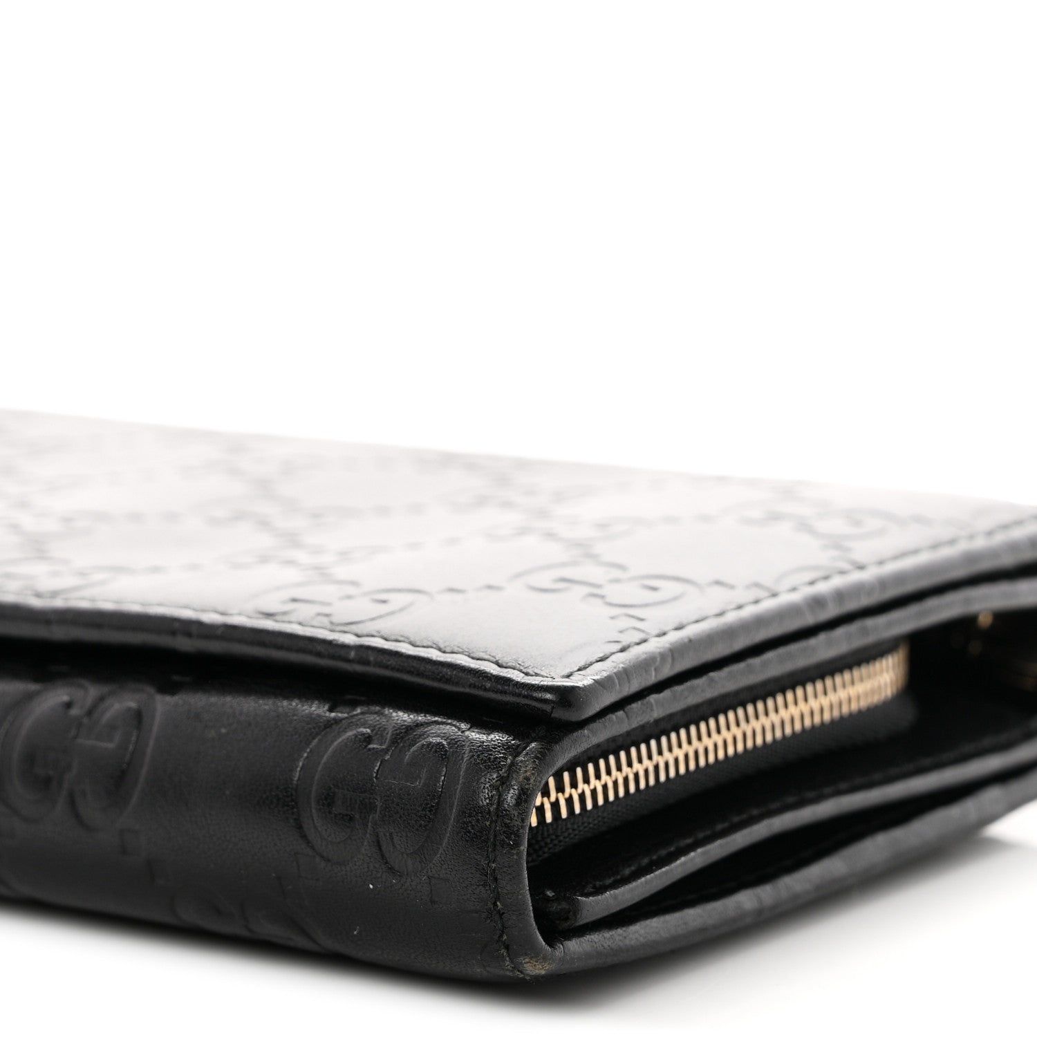 Guccissima Margaux Calfskin Metal Bar Chain Wallet Black £¨ Direct shipment via from wholesalehk.shop