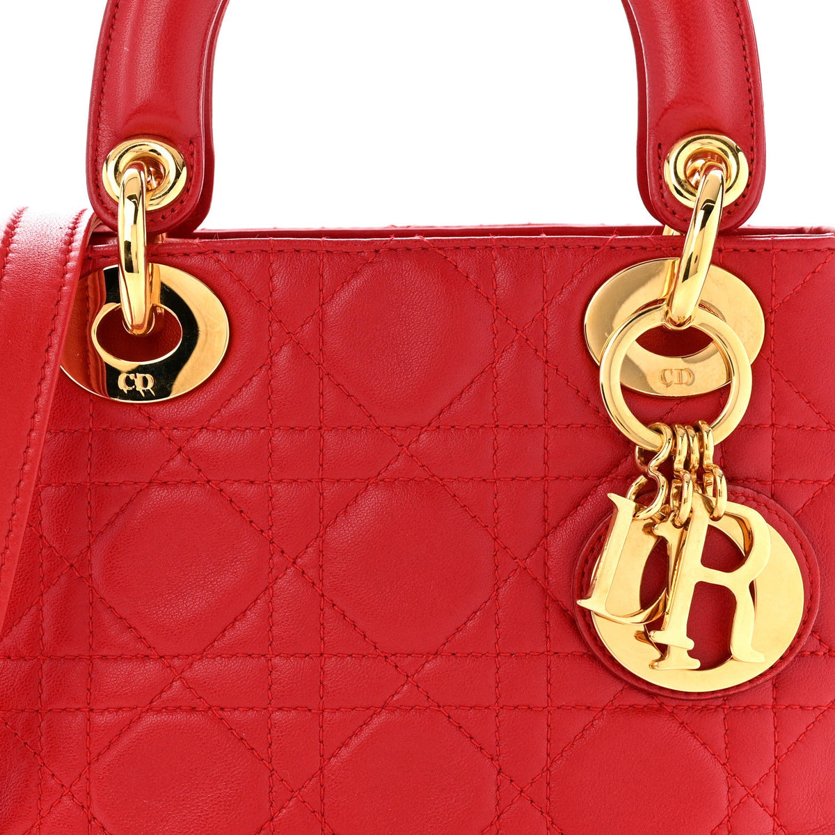 Lambskin Cannage Mini Lady Dior Red wholesalehk.shop