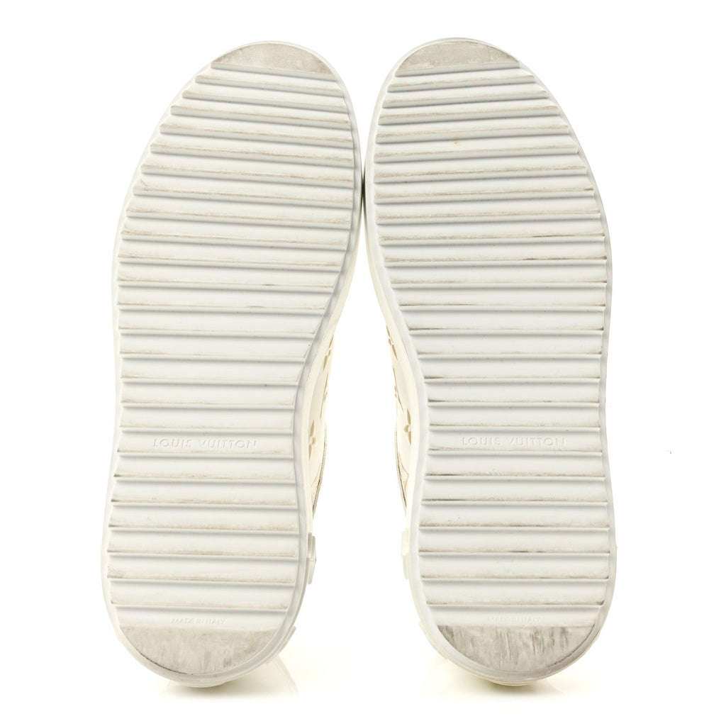 Calfskin Monogram Debossed Time Out Sneakers 37 White Gold £¨ Direct shipment via from wholesalehk.shop