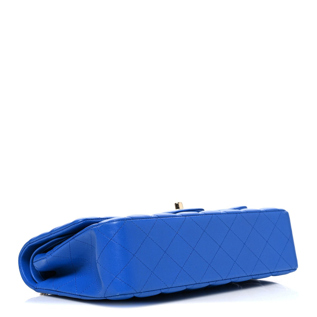 Lambskin Quilted Medium Double Flap Blue wholesalehk.shop