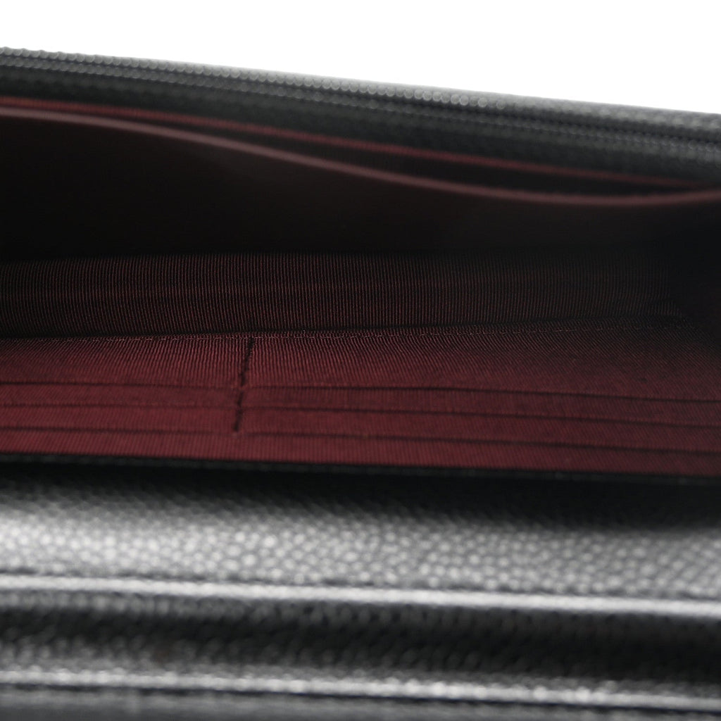 Caviar Quilted Wallet on Chain WOC Black wholesalehk.shop