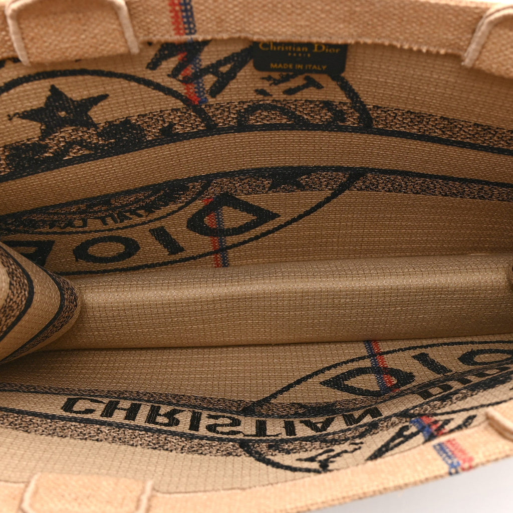 Canvas Jute Embroidered Medium Book Tote Black Beige £¨ Direct shipment via from wholesalehk.shop