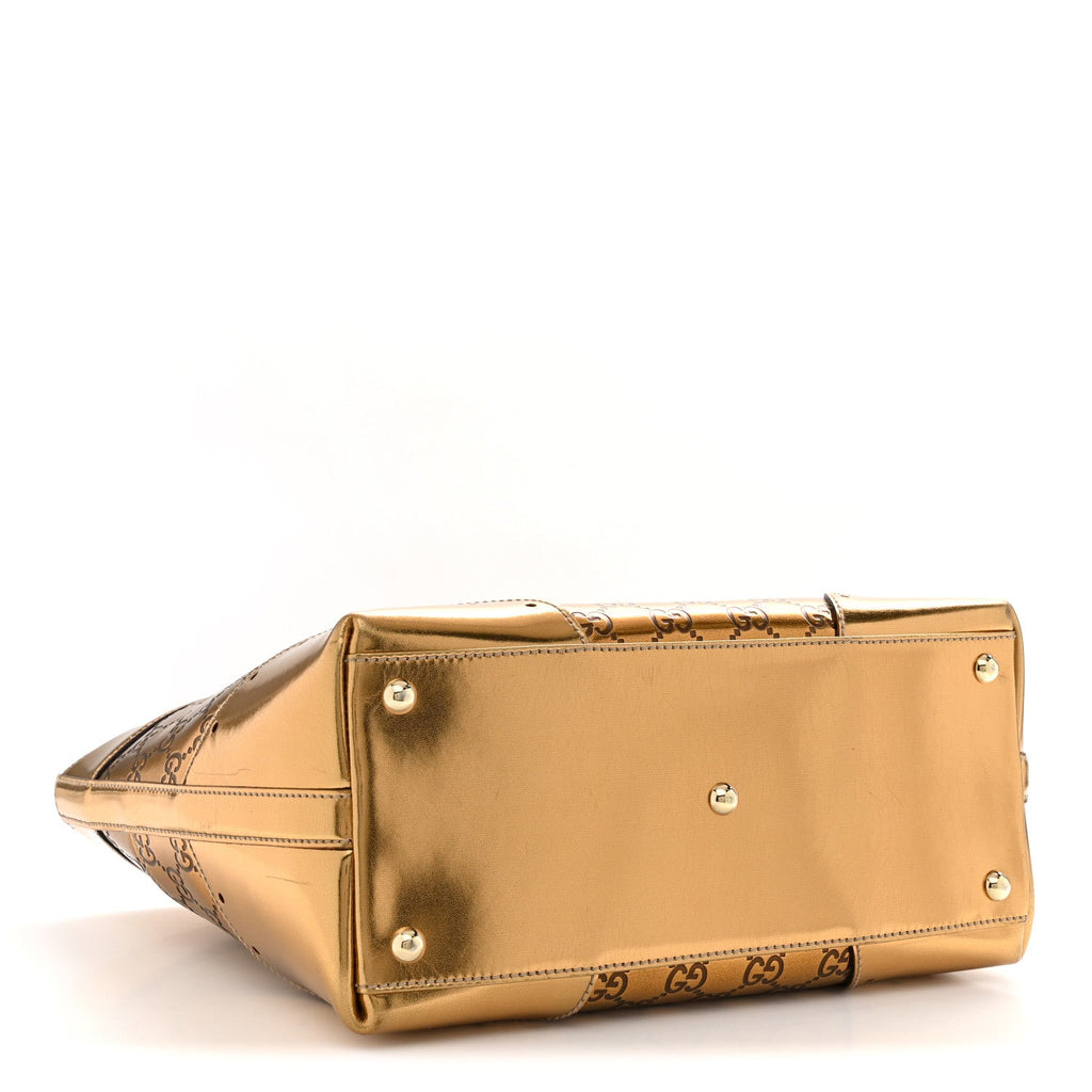 Metallic Guccissima Large Punch Tote Bronze £¨ Direct shipment via from wholesalehk.shop