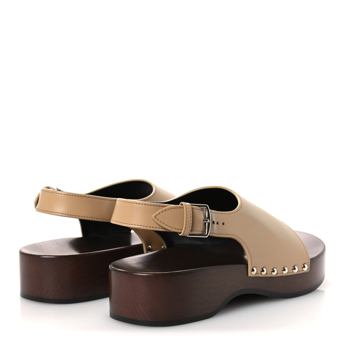 Glazed Calfskin Womens Klay Clog 40 Beige Naturel wholesalehk.shop