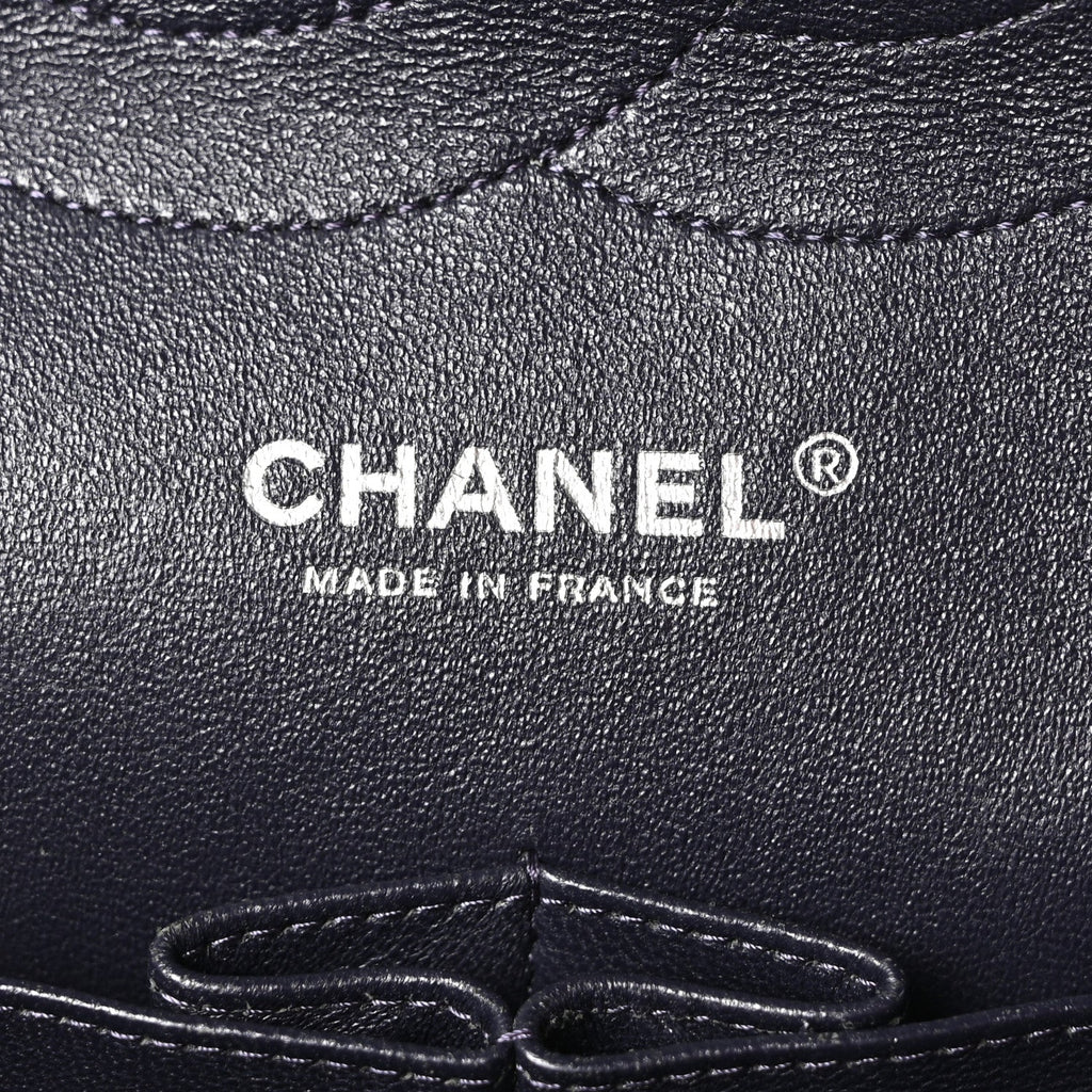 Lambskin Quilted Jumbo Double Flap Navy wholesalehk.shop