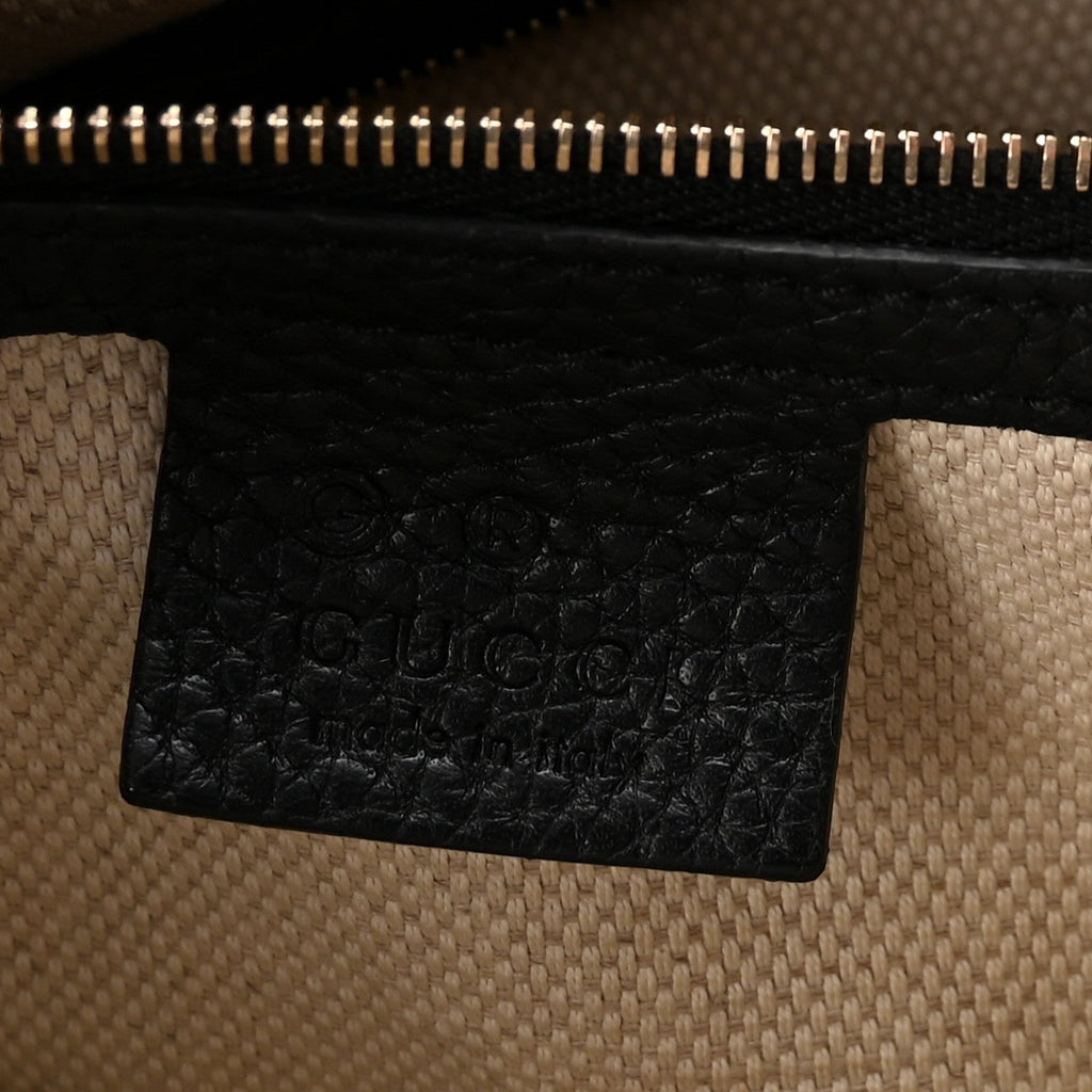 Pebbled Calfskin Medium Soho Chain Shoulder Bag Black wholesalehk.shop