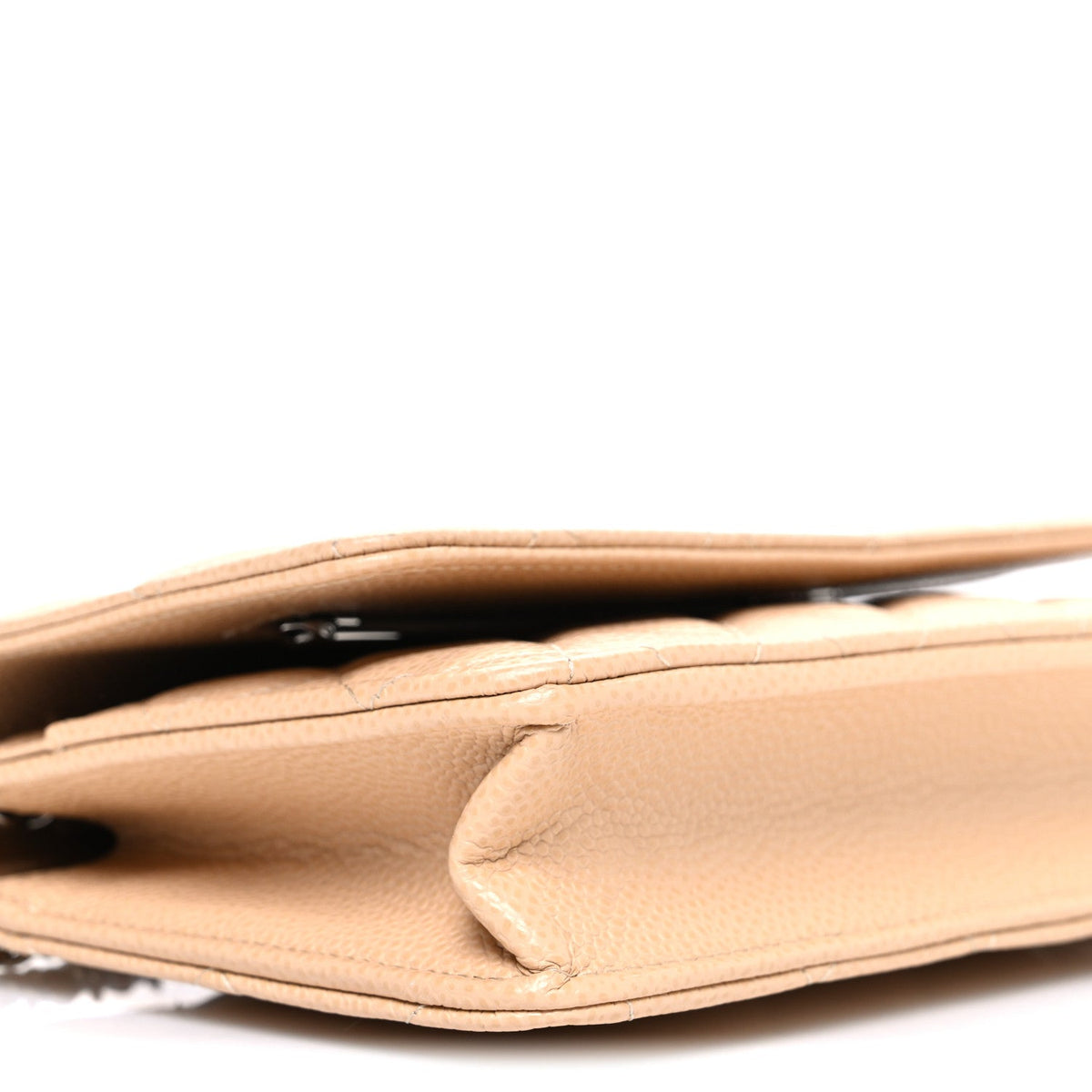 Caviar Quilted Wallet on Chain WOC Beige wholesalehk.shop