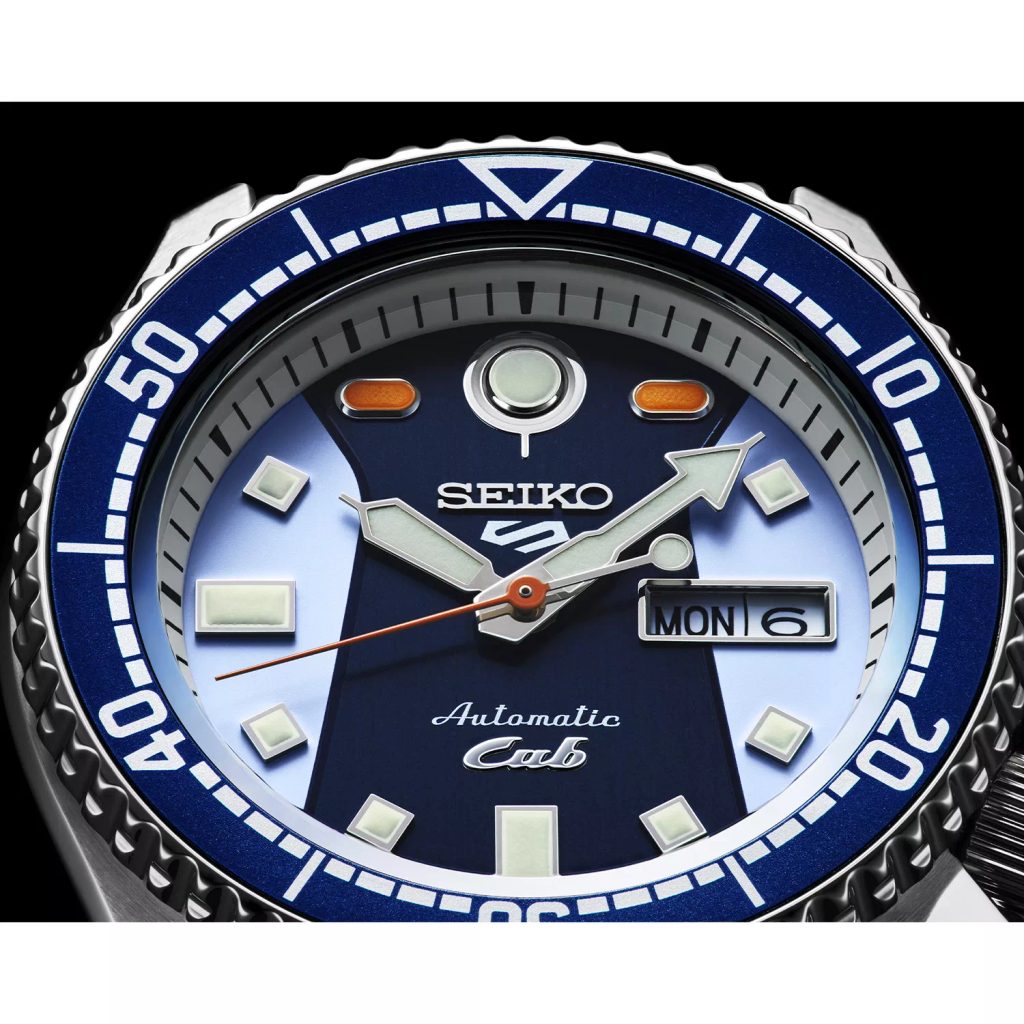 Seiko 5 Sports Honda Super Cub Limited Edition Blue Dial Two Tone NATO Strap Watch For Men - SRPK37K1 wholesalehk.shop
