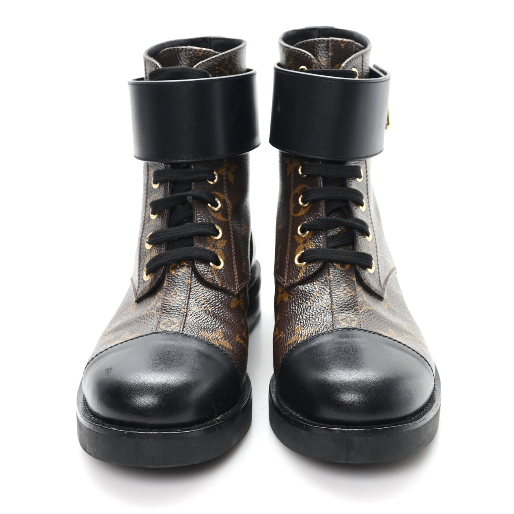 Calfskin Monogram Wonderland Flat Ranger Boots 38 Black £¨ Direct shipment via from wholesalehk.shop