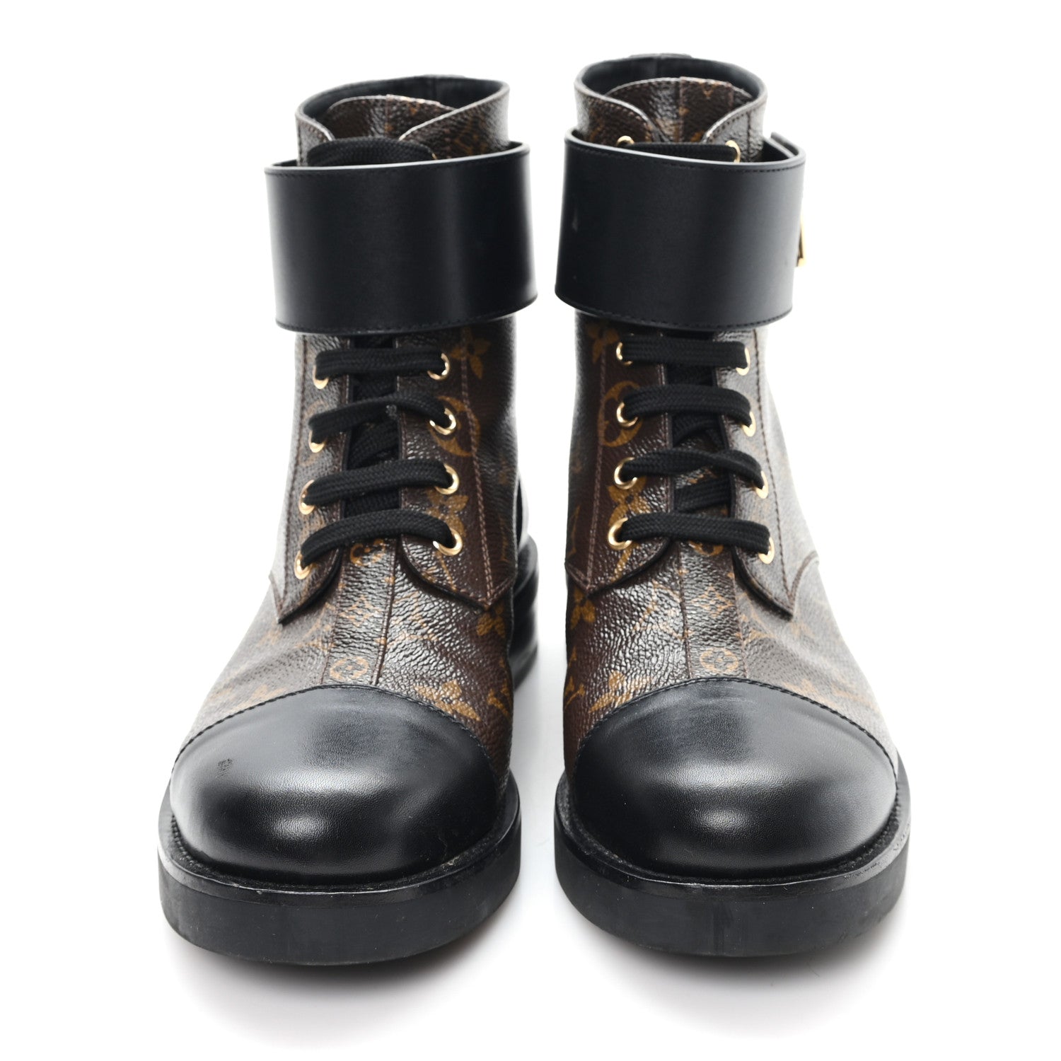 Calfskin Monogram Wonderland Flat Ranger Boots 38 Black £¨ Direct shipment via from wholesalehk.shop