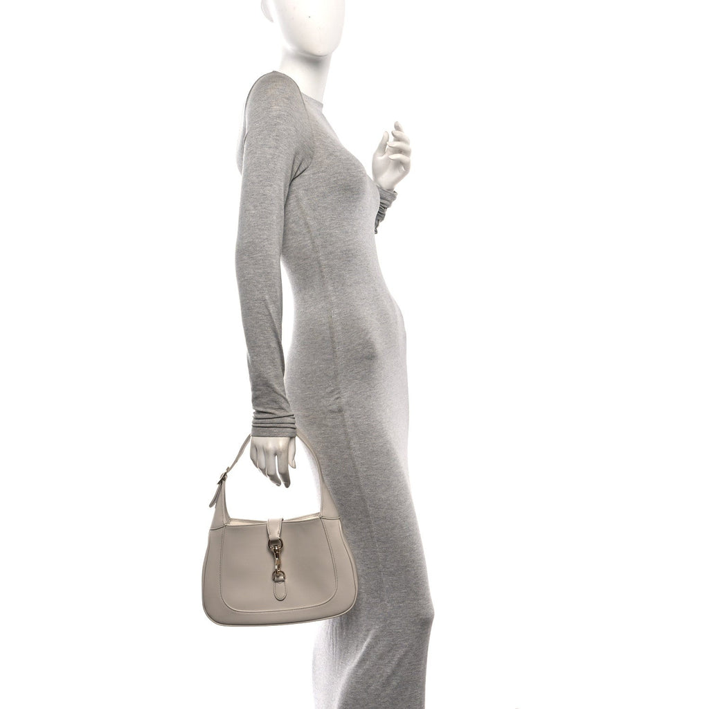 Ancora Calfskin Web Small Jackie Shoulder Bag Light Grey £¨ Direct shipment via from wholesalehk.shop
