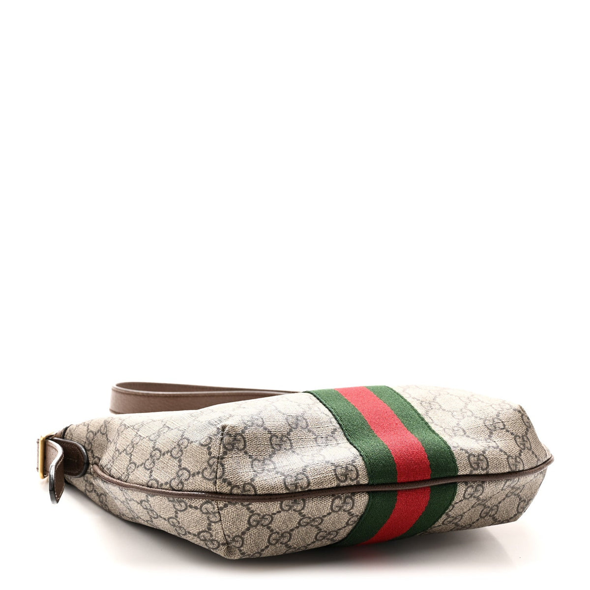 GG Supreme Monogram Web Small Ophidia Half Moon Hobo Brown wholesalehk.shop