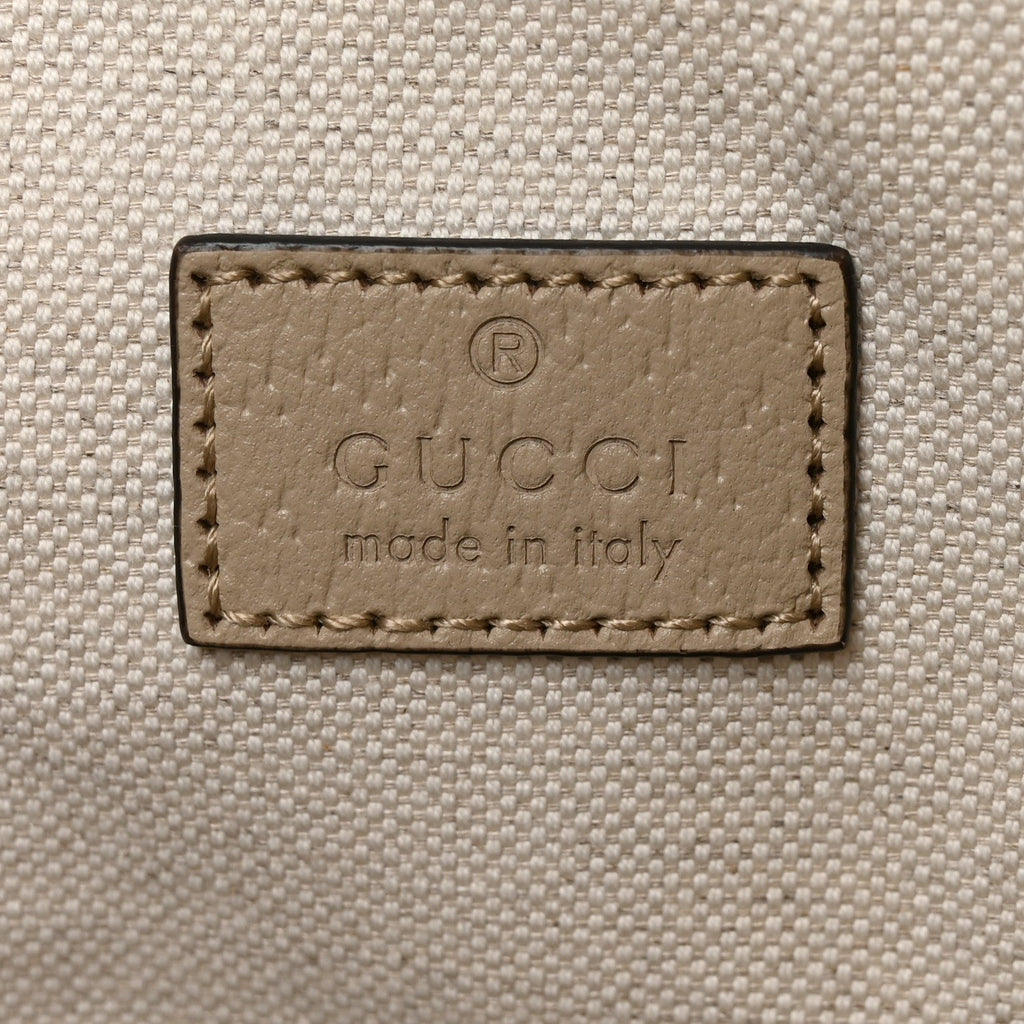 GG Supreme Monogram Textured Dollar Calfskin Small Ophidia Shoulder Tote Bag Beige Mystic White Oatmeal wholesalehk.shop