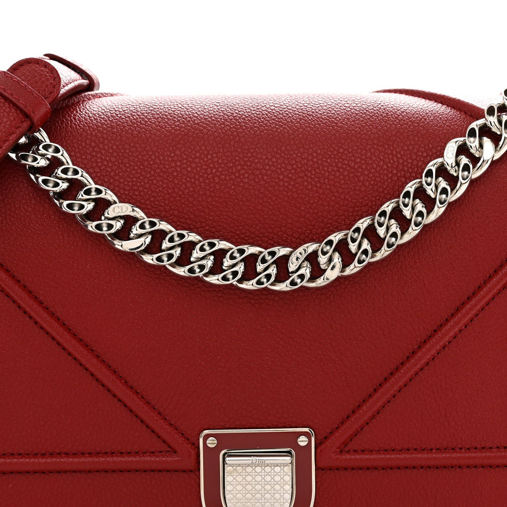 Grained Calfskin Medium Diorama Flap Bag Red ¡§ Direct shipment via from wholesalehk.shop