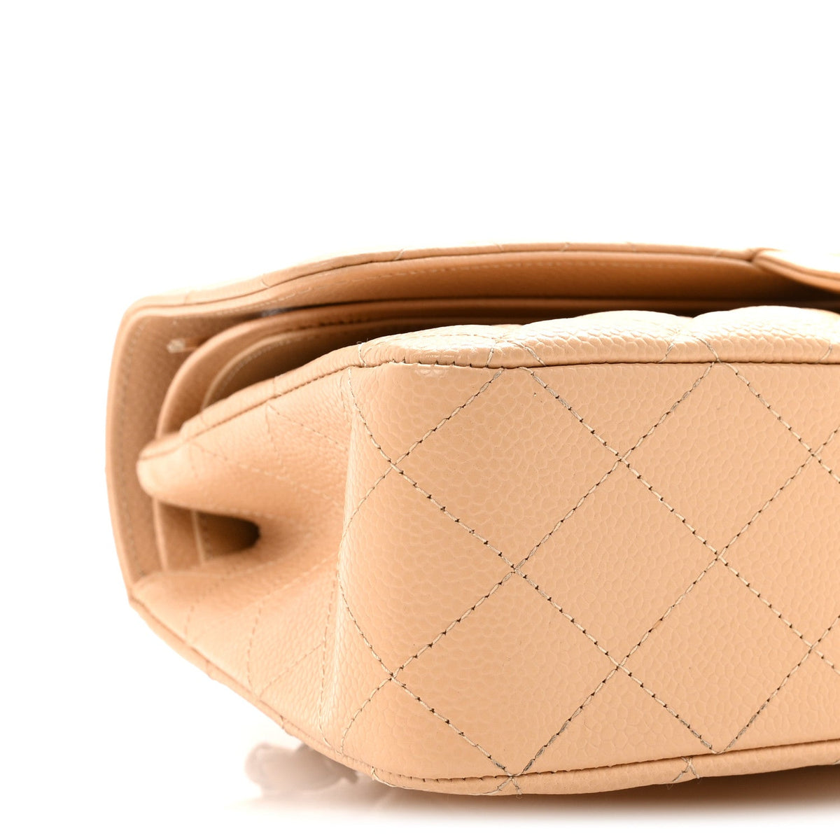 Caviar Quilted Medium Double Flap Beige wholesalehk.shop