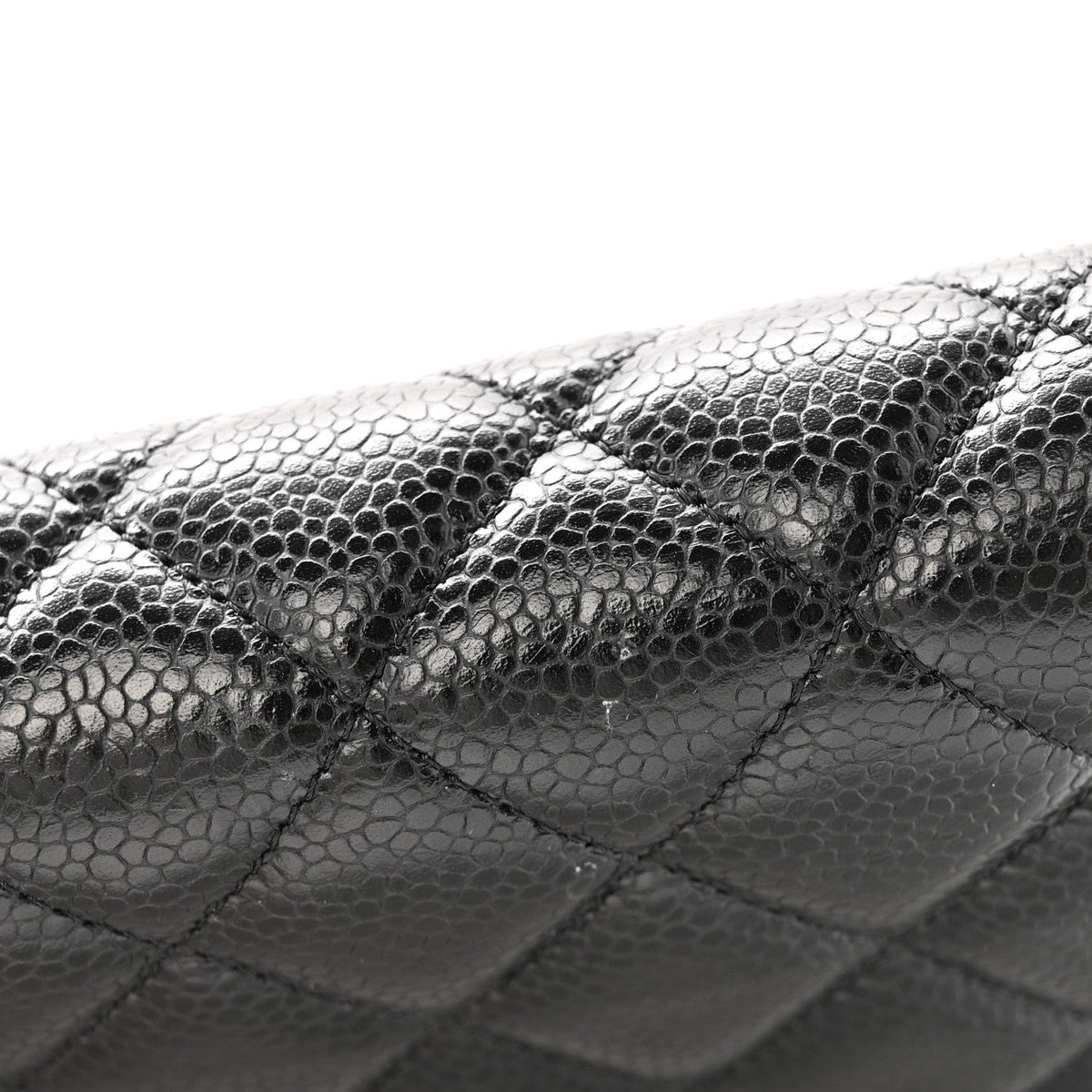 Caviar Quilted Wallet on Chain WOC Black wholesalehk.shop