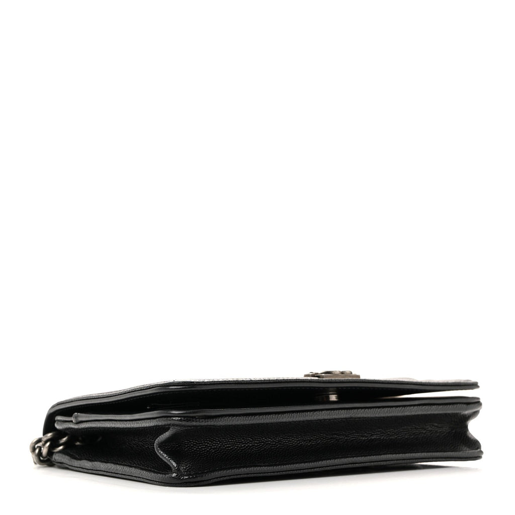 Caviar Quilted Boy Wallet On Chain WOC Black wholesalehk.shop