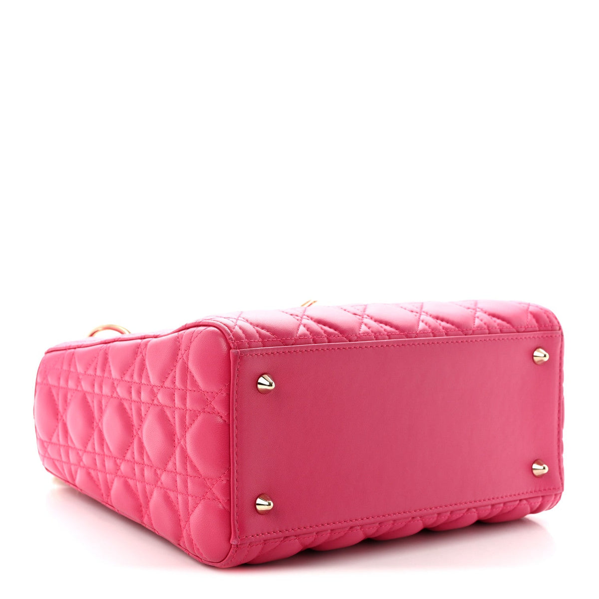 Lambskin Cannage Medium Lady Dior Fuchsia wholesalehk.shop